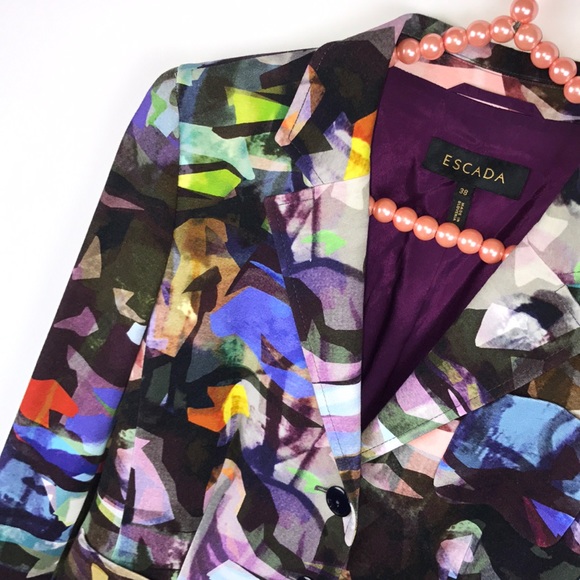 Escada Multicolored Knit Blazer. - Picture 4 of 8